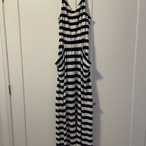 Gap Navy and White Stripe Maxi Dress